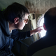 IceBridge project scientist Nathan Kurtz and Sebastián Marinsek from Instituto Antártica Argentino observe Larsen C from a window on the P-3 aircraft. (Image: NASA/Kathryn Hansen)